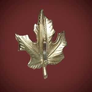 Gold Maple leaf Brooch & Earrings